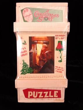 A Christmas Story Jigsaw Puzzle 500 Piece with Leg Lamp Crate Fragile New Vtg 07